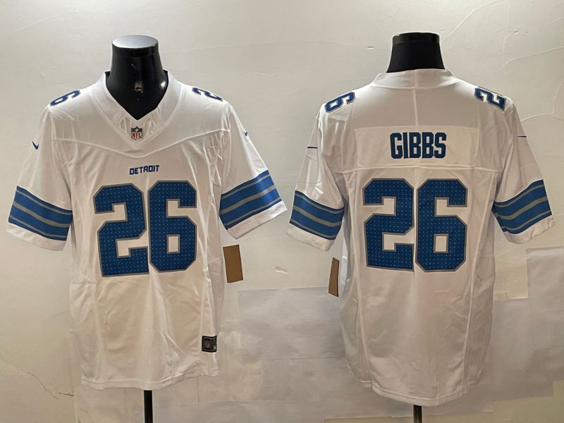 Men Detroit Lions #26 Gibbs White three generations 2024 Nike Limited NFL Jersey style 1